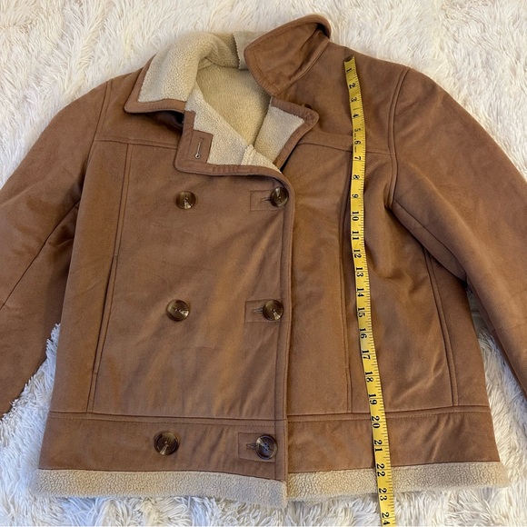 Talbots Women’s Faux Suede Sherpa Lined Winter Jacket Size: Medium - Picture 5 of 10